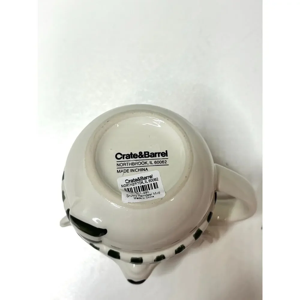 Crate & Barrel Snowy Reindeer Mug